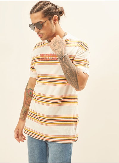 Buy Striped Crew Neck T-Shirt in UAE