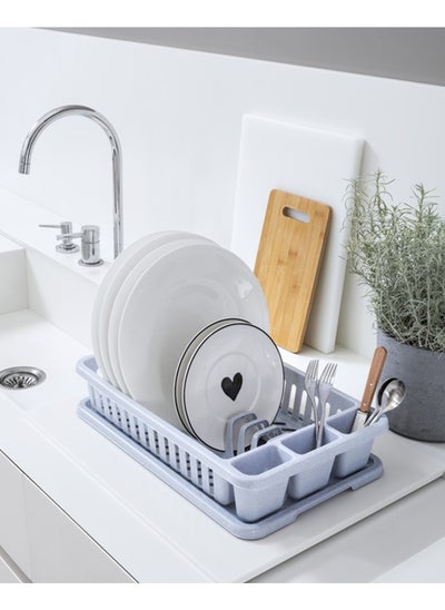 Buy Small Dish Drainer With Tray Grey in UAE