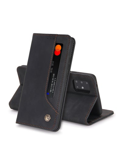 Buy Luxury PU Leather Wallet Case Cover for Samsung Galaxy A51 5G Black in Saudi Arabia
