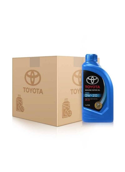 اشتري Original Toyota engine oil for hybrid engines 0w20, one liter carton of 12 pieces في السعودية