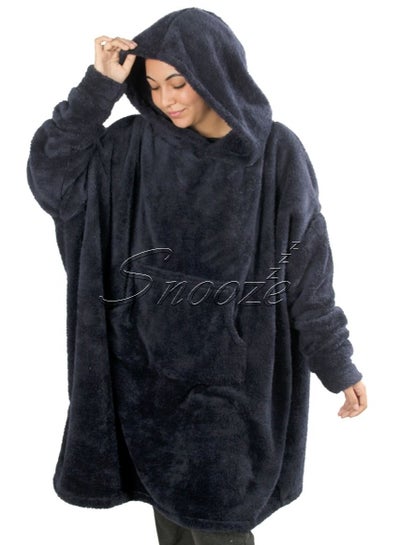 اشتري Snooze Over Sized Wearable Blanket With Hoodie Dark Blue في مصر