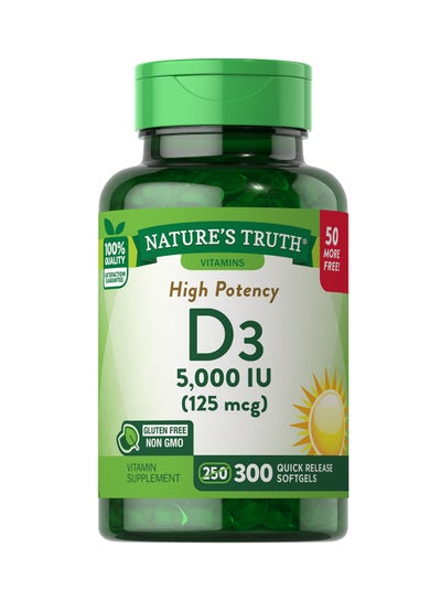 اشتري High Potency Vitamin D3 125 Mcg (5,000 Iu), 300 Quick Release Softgels في الامارات