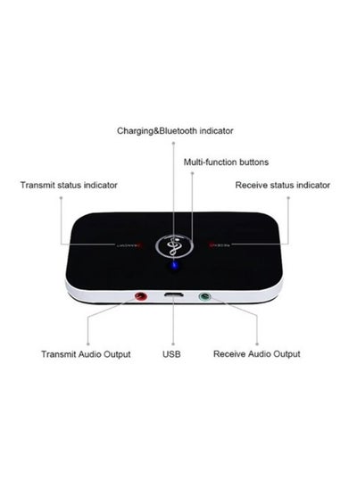 Buy Wireless Bluetooth 5.0 Receiver Transmitter Adapter 3.5mm Jack For Car Music Audio Aux A2dp Headphone Reciever Handsfree in UAE