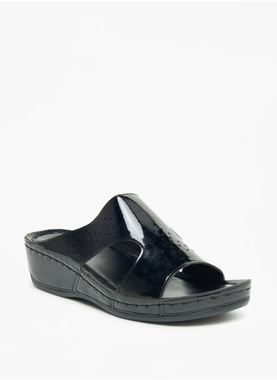 اشتري Solid Slip-On Sandals with Wedge Heels في السعودية