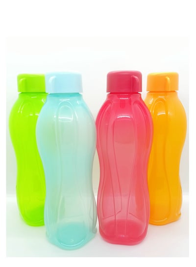 Buy Home And Sport Accessories  Tupperware Plastic Water  Bottle And Shaker Mutlicolour 750 ml 4 pcs Set in UAE