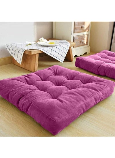 اشتري Simple And Comfortable Square Floor Velvet Tuffed Cushion 55Cm X 55Cm X 10Cm Am.5410264Pen في السعودية