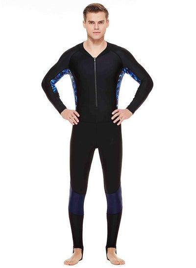 Buy Men's Sunscreen Quick Drying Long Sleeved One Piece Swimsuit in UAE