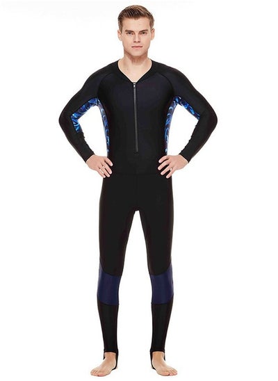 Buy Men's Sunscreen Quick Drying Long Sleeved One Piece Swimsuit in UAE