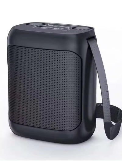 اشتري YS-220 Outdoor Karaoke Speaker Big Strap Speaker With Dual UHF Wireless Microphone Black في الامارات