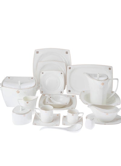 Buy Dinner set 77 pieces of luxurious porcelain, number 6 people in Saudi Arabia