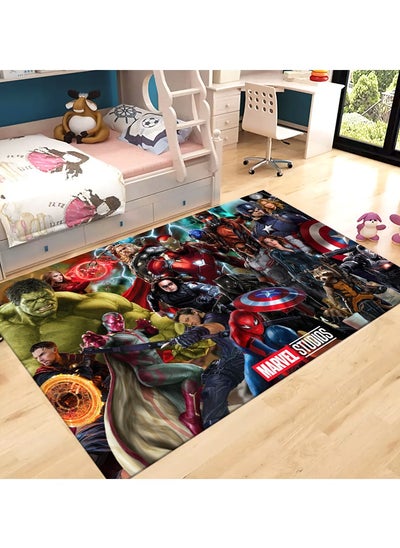 Buy Marvel Avengers Series Children's Room Crawling Mat Non-Slip Bedside Blanket Living Room Full Carpet Rectangular Soft Touch Non-Slip Carpet (Thick Crystal Velvet Size: 80cmX160cm) in Saudi Arabia