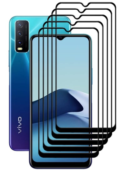 Buy 5 Pieces Antistatic ESD Dustproof Premium Quality High Definition Tempered Glass Screen Protector Designed For vivo Y20 in UAE