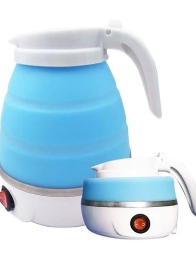 اشتري Portable Electric Foldable Kettle for Travel, Silicone Water Boiler, Easy to Carry & Heat | Blue في الامارات