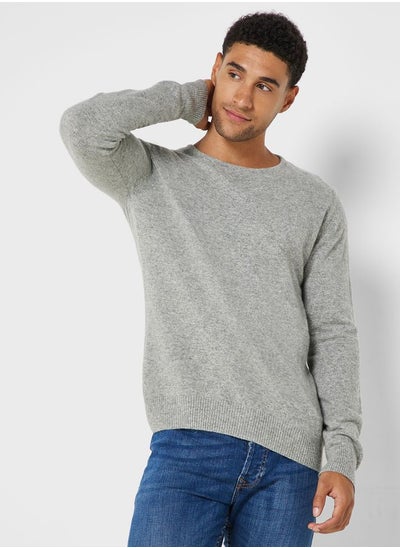 Buy Texture Knit Crew Neck Sweater in Saudi Arabia