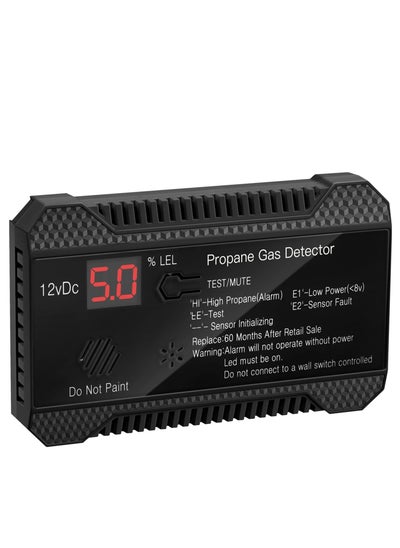 Buy RV Propane Gas Detector, Mini Compact Design RV Propane Gas Alarm, With Loud Alarm, for Trailer, Camper, Motorhome, Motorcoach (Black) in Saudi Arabia