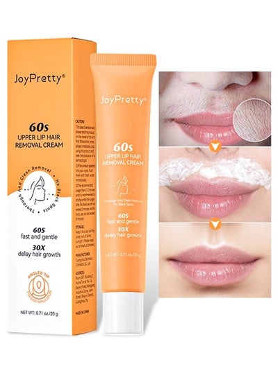 Buy 60 seconds Upper Lip Hair Removal Cream Hair Removal Cream for Upper Lip Face & Chin Fast & Gentle with 30X Delay Hair Growth Moisturizing Hair Removal with Almond Oil & Aloe Vera Extract 20g in UAE