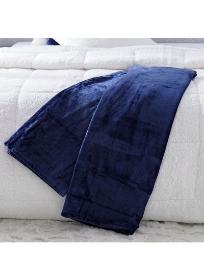 Buy Micro Flannel Blankets Double 220X240Cm Navy in UAE