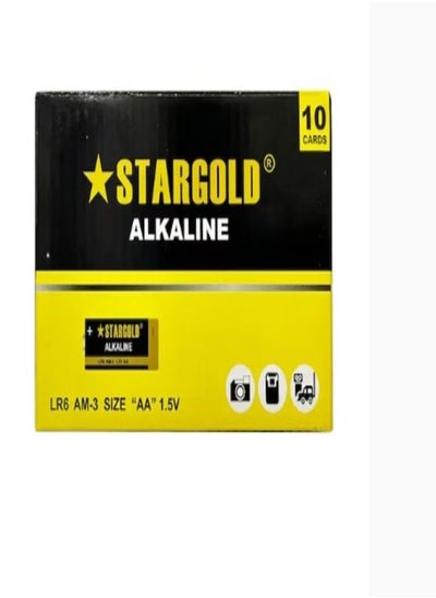 Buy Alkaline Battery AA LR6 AM-3 1.5V Pack of 10 Black/Yellow in Saudi Arabia