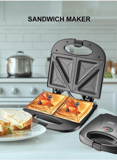 Buy Sandwich Maker,750W Toaster,2 Slice Non-Stick Teflon plates,LED Indicator Lights,Cool Touch Handle,AV-303 in Saudi Arabia