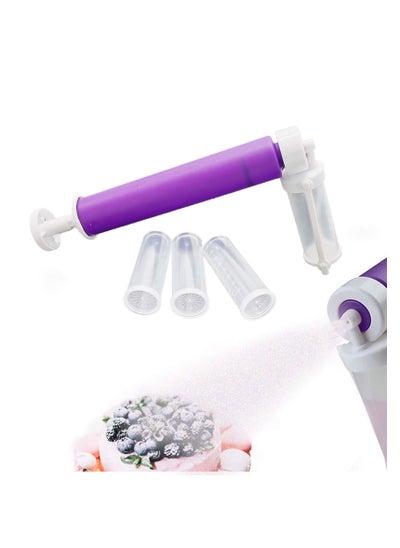 Buy Manual Airbrush, Manual Airbrush for Decorating Cakes, DIY Baking Tools with 4pcs Cake Spray Tube for Kitchen Decorating Cakes Cupcakes Cookies and Desserts (purple) in UAE