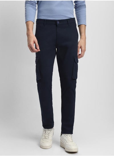 Buy Solid Mid Rise Slim Fit Cargo Pants in Saudi Arabia