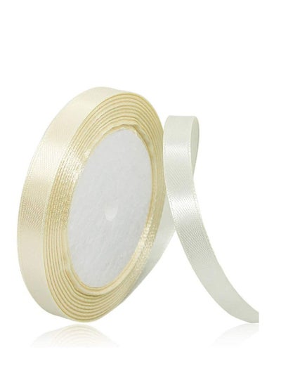 اشتري Vanilla Satin Ribbon, 12mm x 25yd Fabric Polyester Ribbon for Gift Wrapping, Party Favors, Wedding Decorations, Bow Making, Bouquets, Sewing Projects & Craft Supplies في الامارات