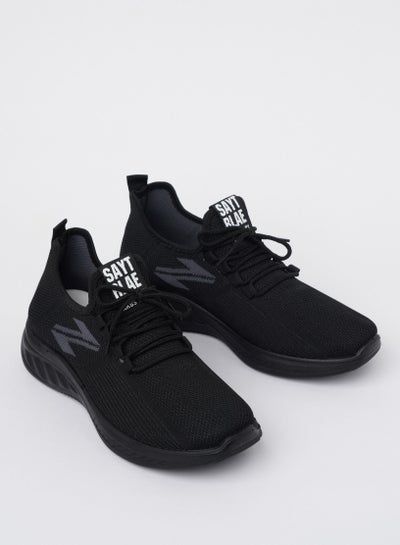 Buy Cobblerz Men's Lace-up Low Top Sneakers BLACK in Saudi Arabia