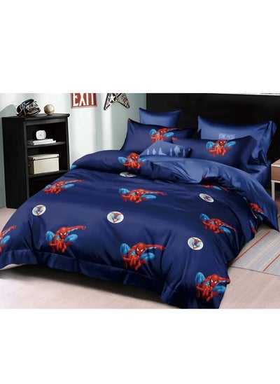 Buy 4pcs Single Comfort Set, ,Soft and Breathable Fashion Comfort Set 5D Spiderman Cartoon Theme Print in UAE