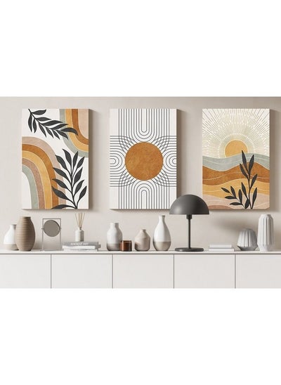 Buy home gallery set three abstract minimalism geometric art hand drawn Printed Canvas wall art in Egypt