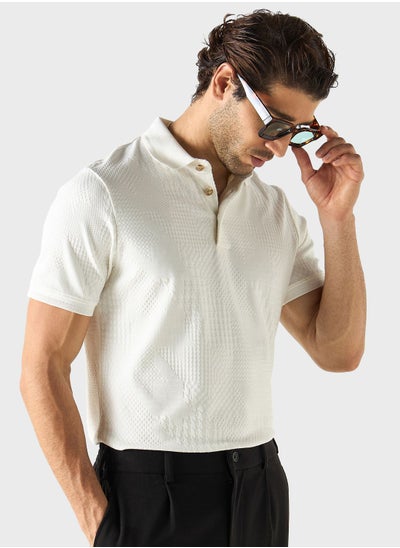 Buy Textured Polo Shirt in Saudi Arabia