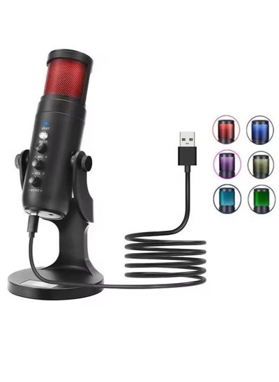 Buy JMARY MC-PW9 USB Cable Microphone Voice Recording Tool RGB Light in UAE