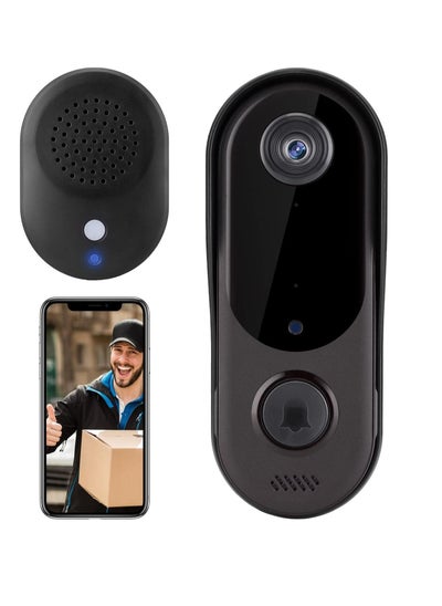 اشتري Smart WiFi Remote Video Doorbell, Intelligent Visual Doorbell Home Intercom HD Wireless Rechargeable Security Door Doorbell, Can Two-Way Calls, Photo, with Indoor Unit في الامارات