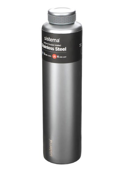 اشتري Sistema 600ML Chic Stainless Steel Bottle Silver في الامارات