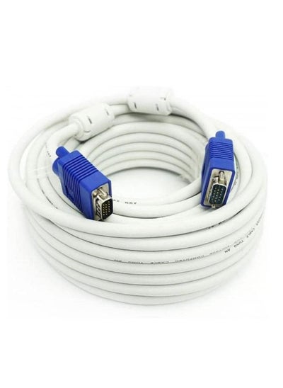 اشتري NTECH VGA to VGA Cable Male to Male White/Blue 20 Meters في الامارات