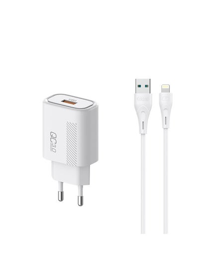 Buy Celebrat C-H11-EU Fast Charger With USB A To Lightning Charging Cable And Intelligent Identification Smart Chip Fits Various Smart Devices 18W - White in Egypt