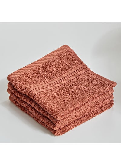 Buy Essential Carded 4-Piece Face Towel Set 30 x 30 cm in Saudi Arabia