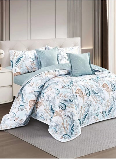 Buy Single Summer Bedding Set with compressed Insert-4 Pieces-Lorian-Tiffany-White in Saudi Arabia