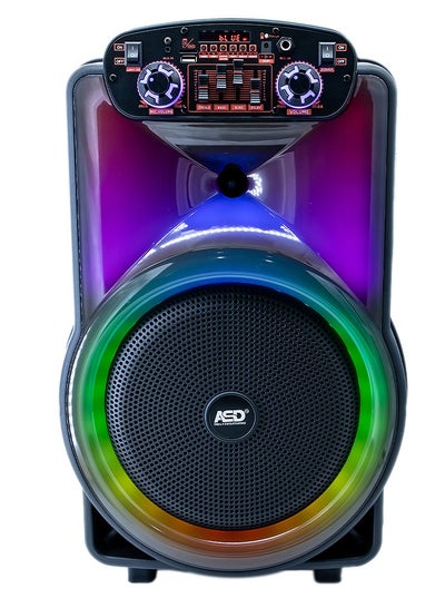 Buy Trolley Speaker | Wireless Microphone | Disco Light & Remote | 1700 Watts in UAE