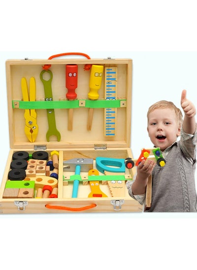 Buy Wooden Kids Tool Set, 34 PCS Toddler Tool Set with Tool Box of First Tools,Tool Montessori Toys for 2 3 4 Year Old Boy, Tool Construction Kit for Girls Boys Gift (34 PCS Toddler Tool Set) in UAE