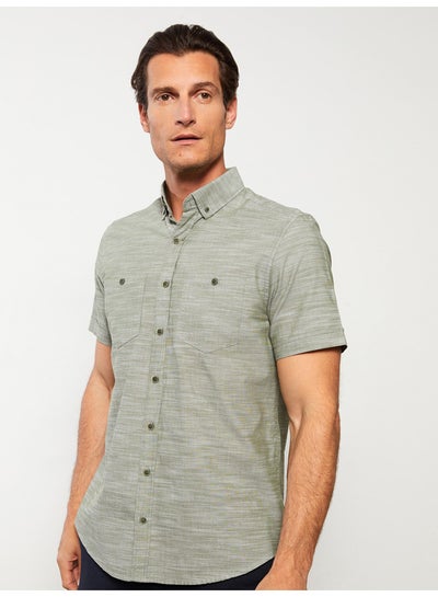 Buy Regular Fit Short Sleeve Poplin Men's Shirt in Egypt