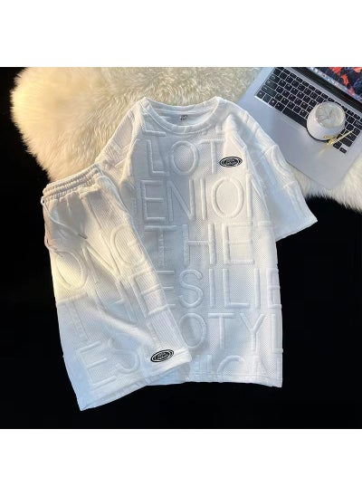 اشتري Mens Casual Summer Cool Outfit Set white suit في الامارات