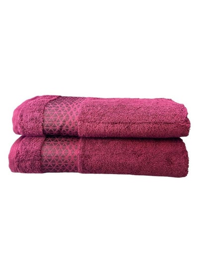 Buy Triangles Bath Towel Set - 140x70 Size - 500 GSM - Ultra Soft & Absorbent - Quick Dry - Pack of 2 in Saudi Arabia