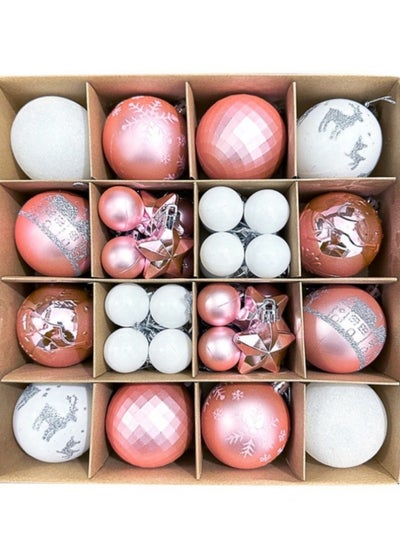 Buy SINCHER 44PCS  Balls Decorations Set, Reusable Shatterproof Balls Hanging with Lanyard Decorative Unbreakable Trinket Balls for  Holiday Party Home Decor（Pink&White) in Saudi Arabia