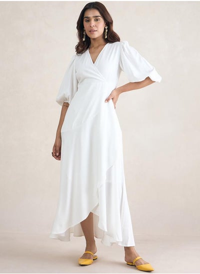 Buy Ruffled Edge Wrap Maxi Dress in Saudi Arabia