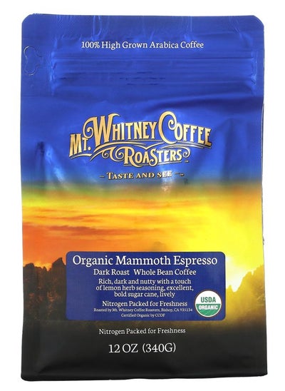 اشتري Organic Mammoth Espresso Whole Bean Coffee Dark Roast 12 oz (340 g) في الامارات