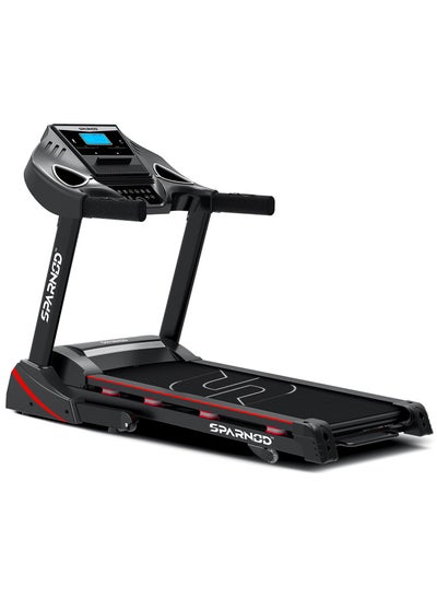 Buy Sparnod Fitness STH-3400 (4 HP Peak) Automatic Treadmill - Foldable Motorized Running Indoor Treadmill for Home Use with Shock Absorbtion and Incline Options in Saudi Arabia