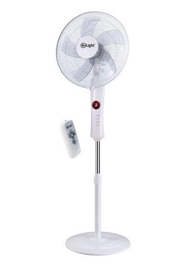 Buy Electrical Stand Fan With Adjustable Height Remote Control And Timer 3 Speeds Program Settings in UAE
