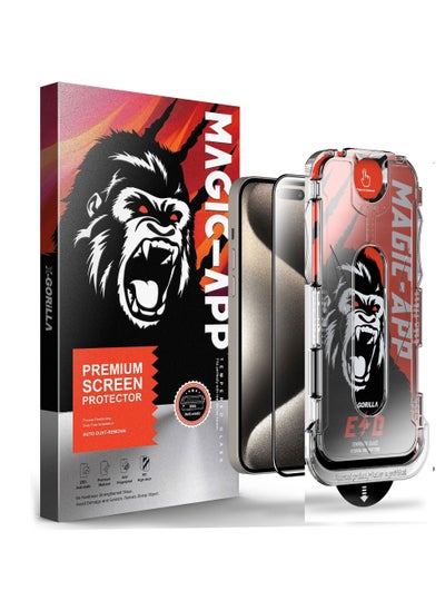 اشتري Magic-App OneTouch Installation iPhone 15 Pro Max 6.7-inch Screen Protector Glass [Full Coverage] [Bubble Free] HD Clear,Anti-Fingerprint,Easy installation 9H Tempered Glass Film في الامارات