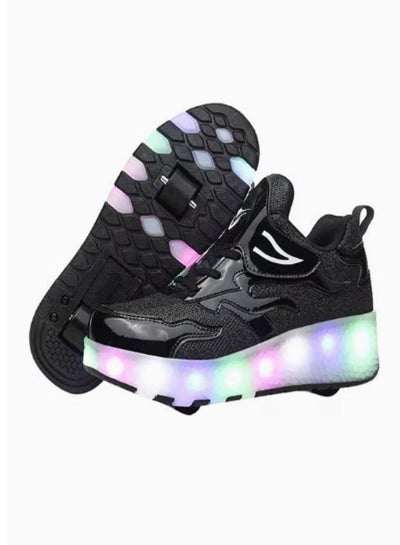 Buy LED Flash Light Fashion Shiny Sneaker Skate Shoes With Wheels And Lightning Sole in Saudi Arabia