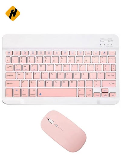 Buy Ultra-Slim Bluetooth Keyboard and Mouse Combo Rechargeable Portable Wireless Keyboard Mouse Set for Apple iPad iPhone and Above Samsung Tablet Phone Smartphone Android Windows (White in Saudi Arabia